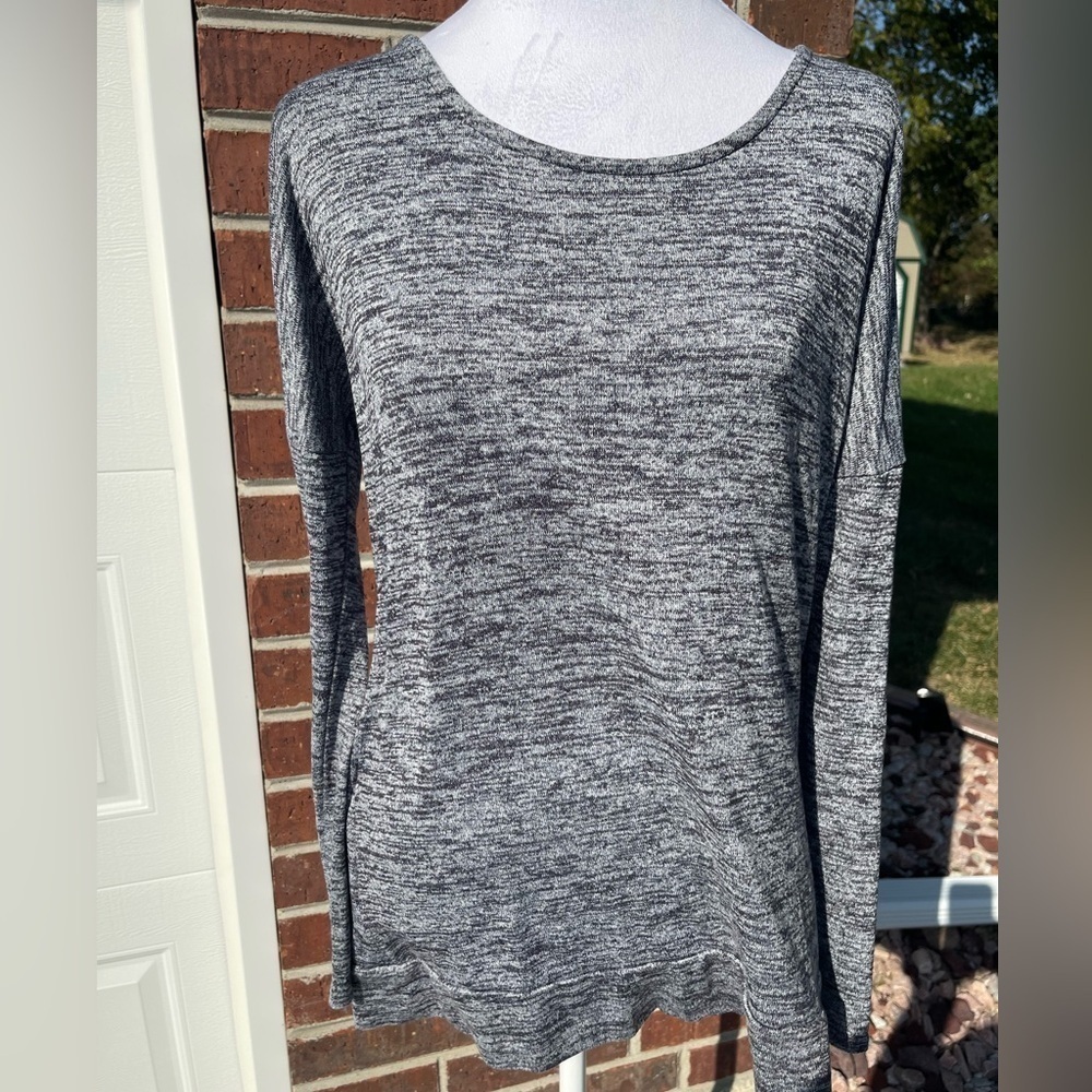 Athleta Pose Layered Top, Dark Marl Grey SIZE Medium